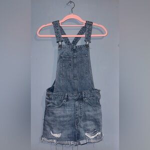 H&M Blue Denim Overall Jean Shorts